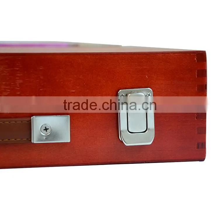 double layer big wooden box art set 146pcs gift art set in wooden case
