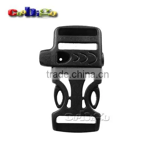 Black Emergency Survival Whistle Buckles For Paracord Bracelets #FLC007-A/B