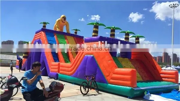 60m long giant inflatable obstacle course for adults, outdoor inflatable obstacle