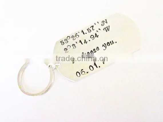 Customized gift metal alloy Personalized stamped keychain