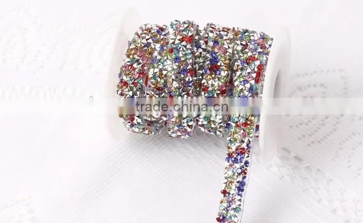 Colorful Resin Rhinestone Chain Hotfix Rhinestone Trim
