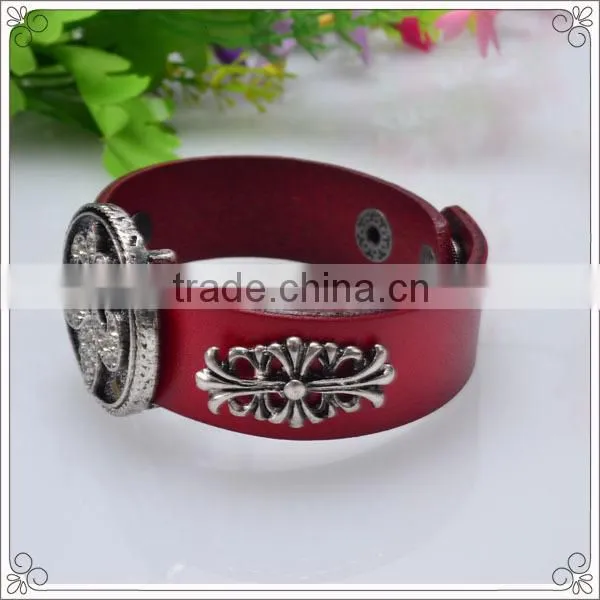 Wholesale Leather Slide Bracelet With Black Color