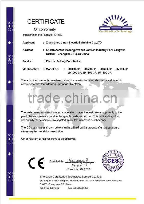 (800KG-3P) copper wiring Garage Rolling Door Motor