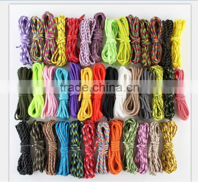 Hot sale rainbow paracord woven keychain, rainbow rope 550 to make keychain, rainbow 550 paracord survival keychain