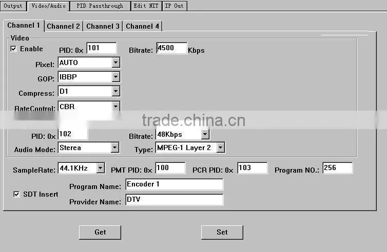 iptv SPTS mpts mpeg-4 encoder(4 CVBS+audio in,ASI+IP(UDP)/MPTS out)