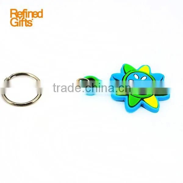 Eco-friendly material PVC Rubber flower style Keyring