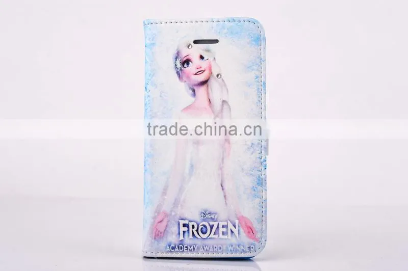 For iPhone 5/5s Frozen Flip Elsa Wallet Case With High Definiton Color Printing