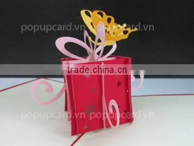 Viet Nam Girl and pedicab greeting 3d pop up card