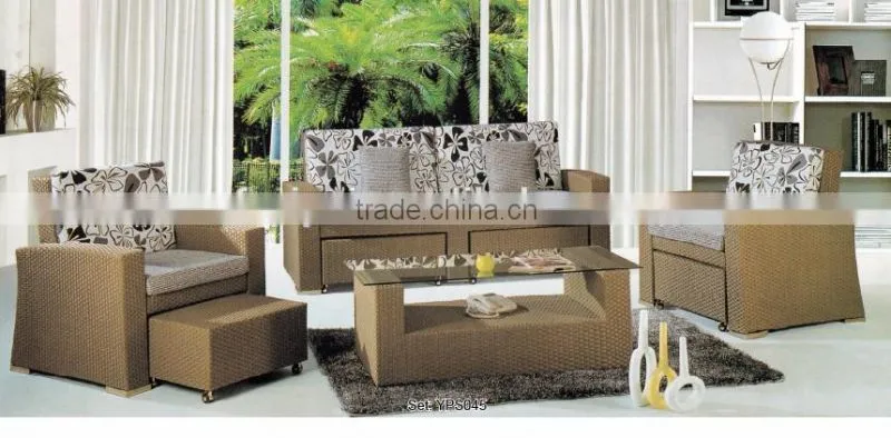 00 Outdoor coffee shop modern design elegant rattan sofa Garden dining set YPS050