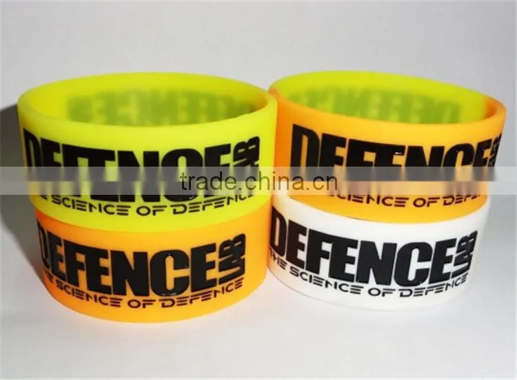 1 Inch Silicone Bracelets debossed color filled Silicone Wristband
