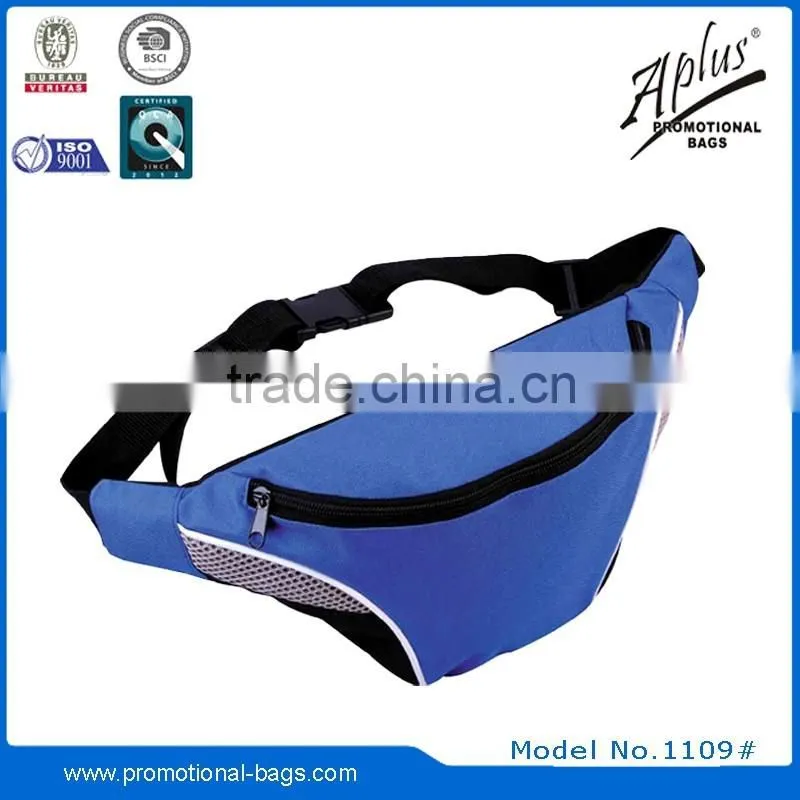 100%Polyester promotional man sport waist bag