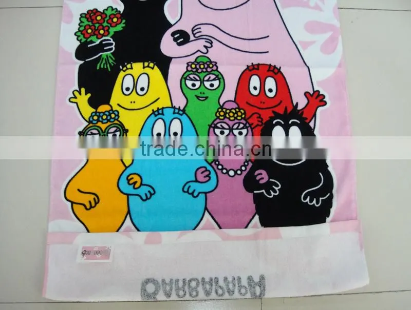 Lovely cartoon Barbapapa family beach towel/cartoon printed home beach towel