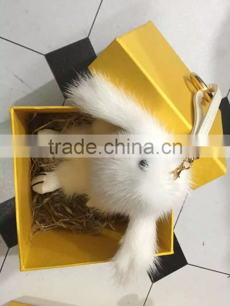 cute real mink fur rabbit ornaments