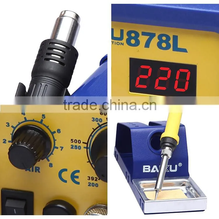 BAKU Trending Hot Products 2016 Intelligent system bga hot air double digital smd rework station BK-878L