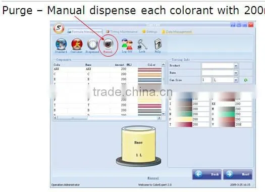 AO200 simultaneous automatic color tinting equipment/0.077ml accuracy full automatic colorant dispenser machine