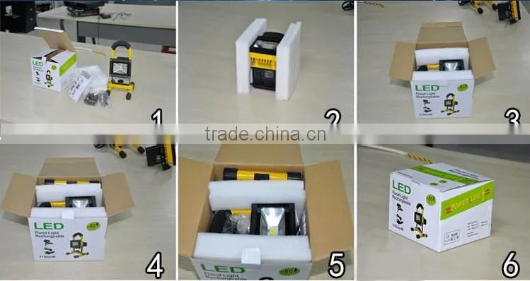 portable led 12v rechargeable led work light fixture with stand, led flood lights 20w