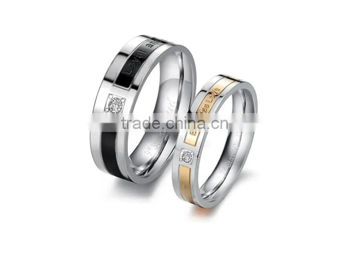 KSTONE 2015 316l stainless steel couple diamond engagement ring, wedding ring couple ring