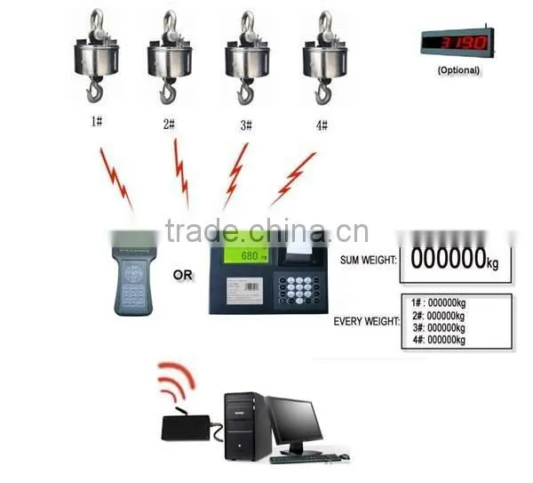 1t 10t30t 50t Wiless OCS Series Crane Scale with wireless remote OCS WS1 big screen wireless handheld indicators crane scale
