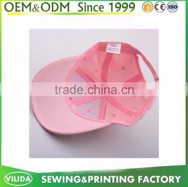 100% cotton twill fancy embroidery 6-panel baseball cap sports cap and hats for women