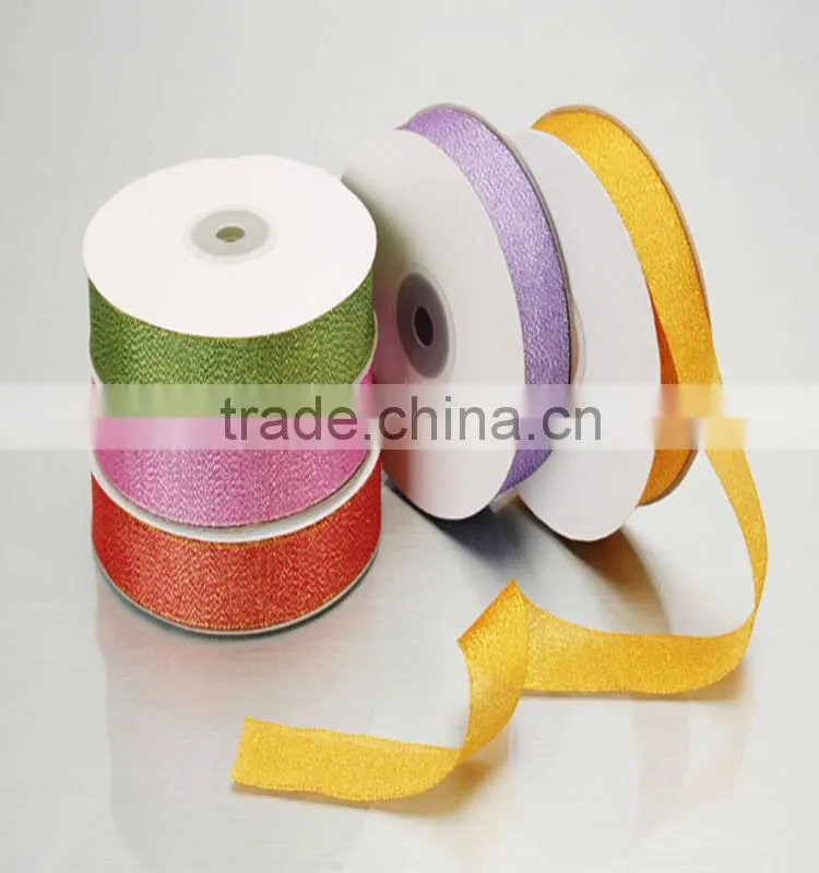 Wholesale christmas ribbon, celebrate it ribbon, box packaging decorative rainbow metallic colored ribbon