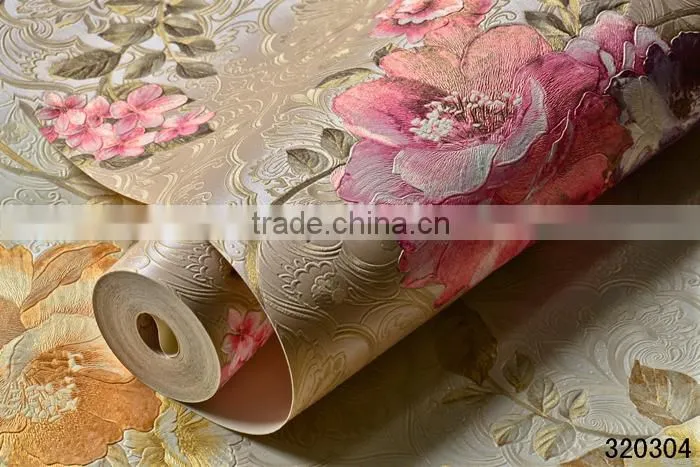 foam backed vinyl wallpaper with big flower