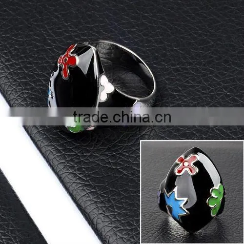 2012Newest Design Stainless Steel Bright White Stone Costume Ring Jewelry(DR10170)