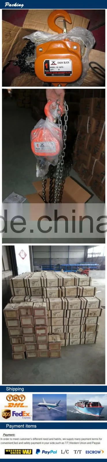 Hand Force manual chain hoist vital chain hoist