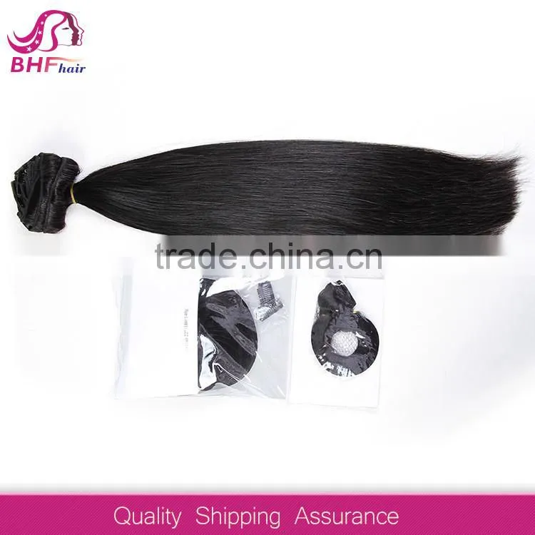 Top Grade Double Drawn 100% Brazilian Human Hair Clip In Top Piece