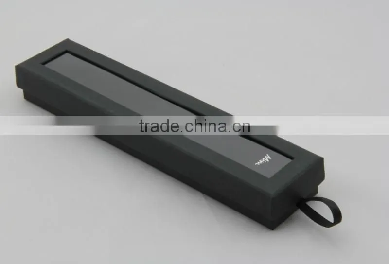High end handmade black bracelet box / jewelry packing boxes with Pvc clear window custom made accept