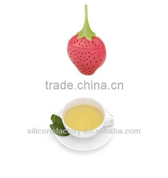 hot sell strawberry design silicone tea infuser