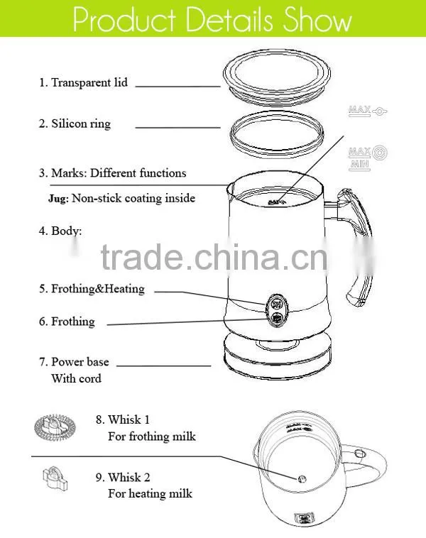 Automatic Stainless Steel Frother Inner Pot with Heater