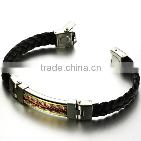Fashion Colorful Titanium Steel Leather Bracelets Design
