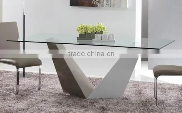 6 seater tempered glass dining table
