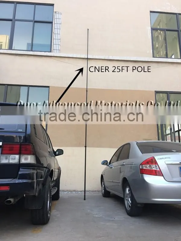 25 feet Carbon fiber & fiberglass composite telescopic pole for solar panel cleaning, with locking system
