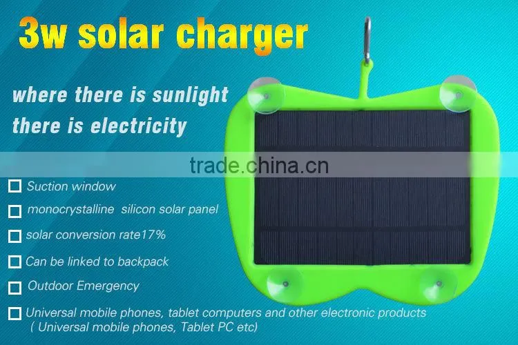 Mini usb solar charger 3W solar panel high quality charger for iphone/samsung/LG/Blackberry