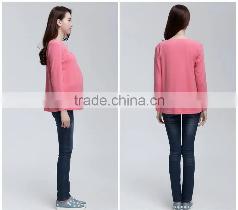 Autumn & Winter Long-sleeve Maternity T-shirt Loose Plus Size