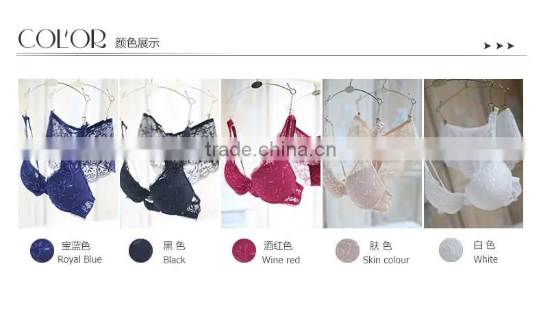 NEWEST Women A/B/C/D Cup Push Up lace Bra Set Sexy V -Neck Plunge