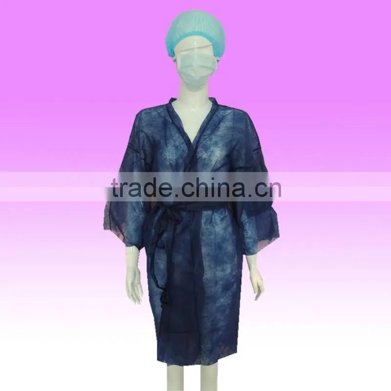 Short sleeves disposable pp nonwoven kimono/bathrobe