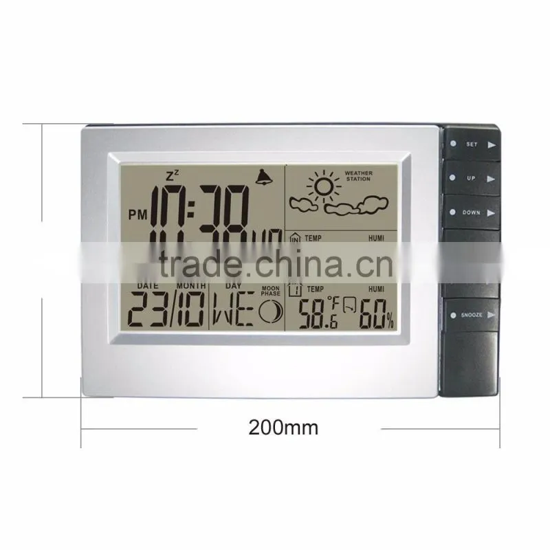 Radio controlled weather station clock with 2 Transmitter, Weather Station Wifi for weather forcast