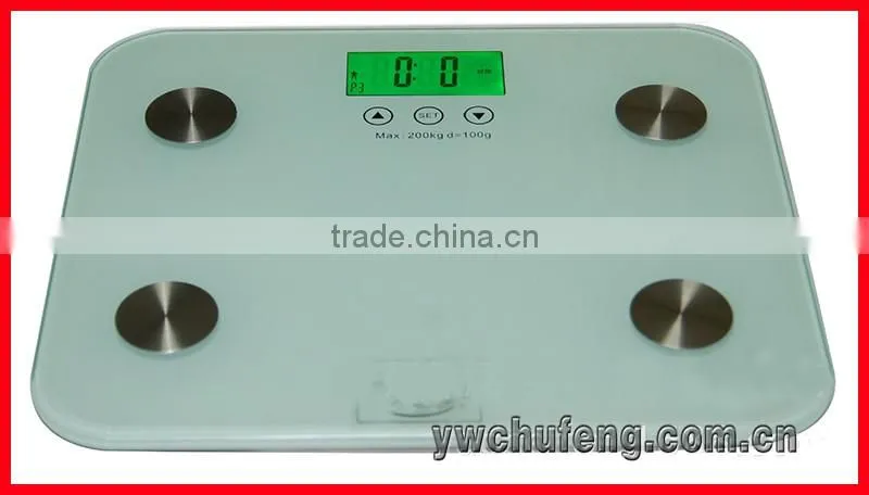 200kg Digital Body Fat Water Bone Calories BMI Analyser Glass Bathroom Scales