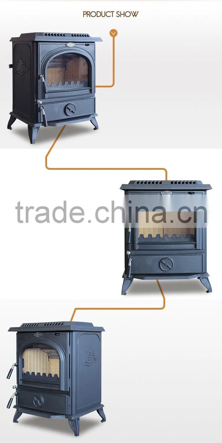 Cast Iron Material Wood Stoves/wood burning fireplace with Enamel