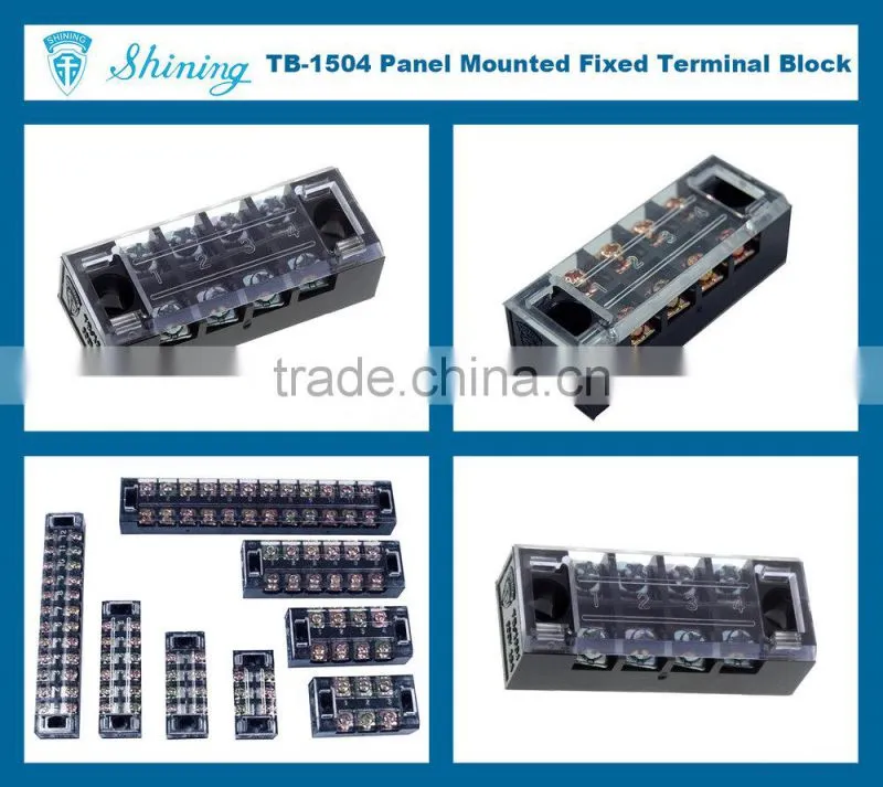 TB-1504 Insulated Fixed Type 600V 15A 4 Pin Screw On Cable Connector