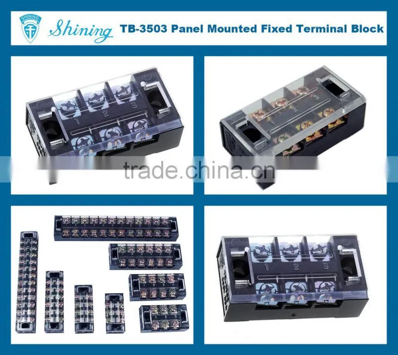 TB-3503 600V 35A Fixed Barrier Shorting Three-Phase Terminal Block