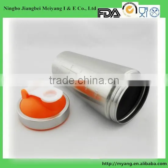 700ml 304# stainless steel insulated shaker bottle ,single wall 304 stainless steel custom protein shaker bottle