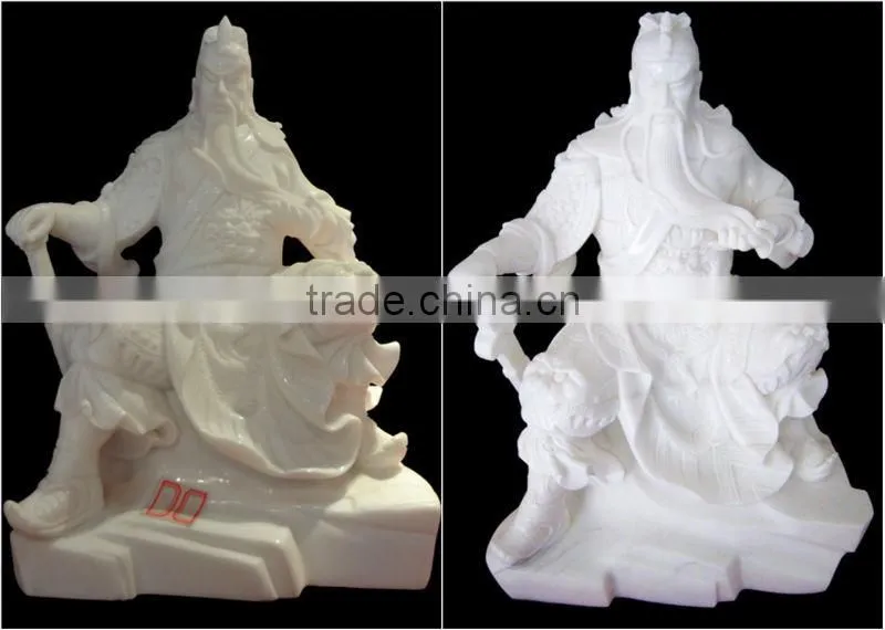 White Marble Guan Gong Statue for Christmas