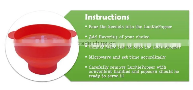 Microwave Silicone Popcorn Maker / magic pop /Foldable popcorn popper