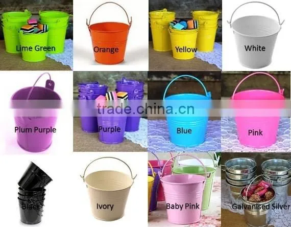 Hot sale cheap garden small metal flower pots with tray for garden