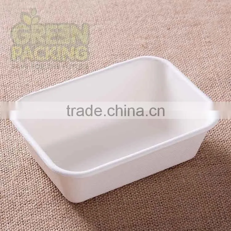 260ml/350ml/700ml compostable sugarcane food container with PET lids