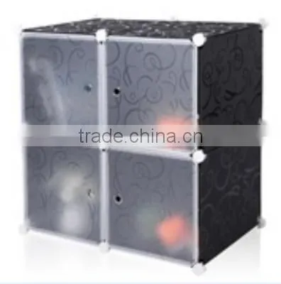 DIY Plastic Wardrobe Closet Bedroon 4 Cube Storage Organizer