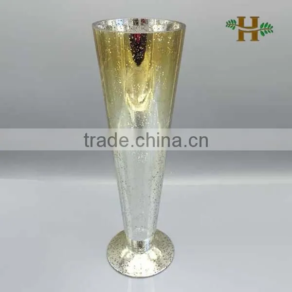 Mouthblown Glasswares Factory Silver Trumpet Vase